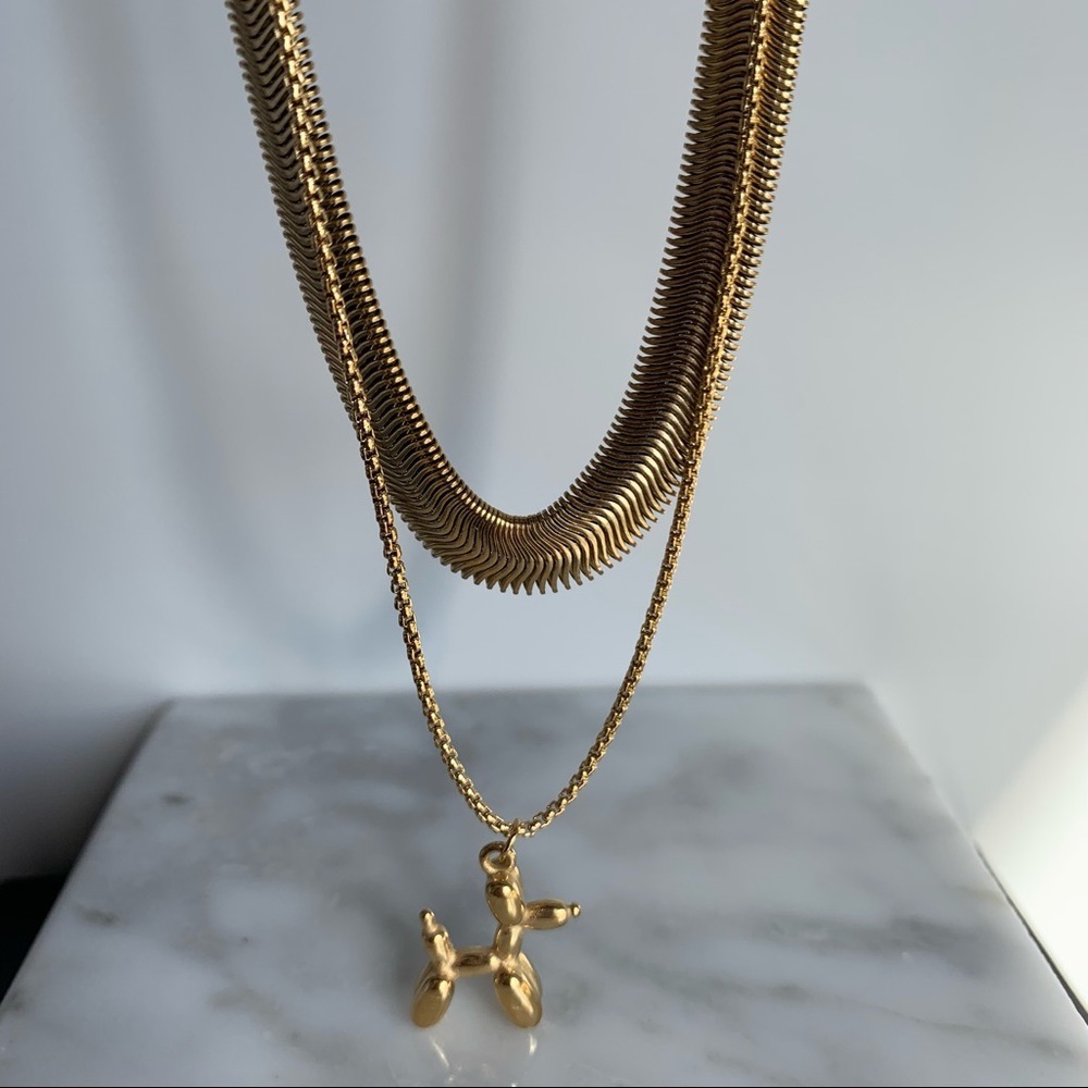 14k Gold Plated Snake Chain Necklace, Pairs well with other Gucci Accessories